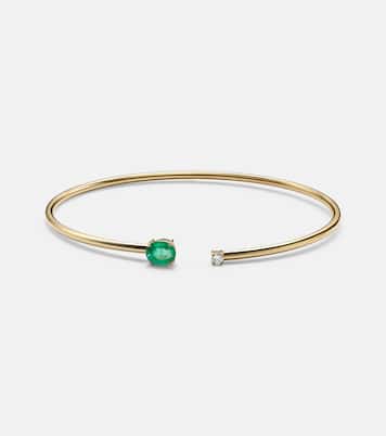 Bracciale in oro 14kt (585/1000) con smeraldi e diamanti | Stone and Strand