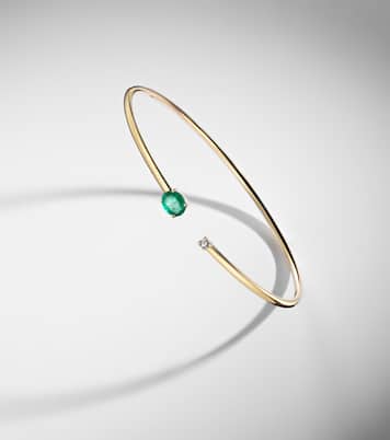 Bracciale in oro 14kt (585/1000) con smeraldi e diamanti | Stone and Strand