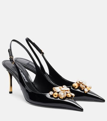 Embellished patent leather slingback pumps | Dolce&Gabbana