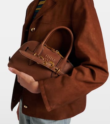 Adventure leather tote bag | Miu Miu