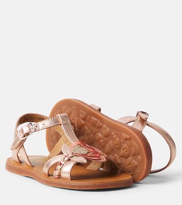 Plagette Alto metallic leather sandals | Pom d'Api