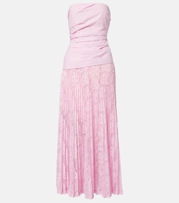 Annalise plissé lace maxi dress | Simkhai