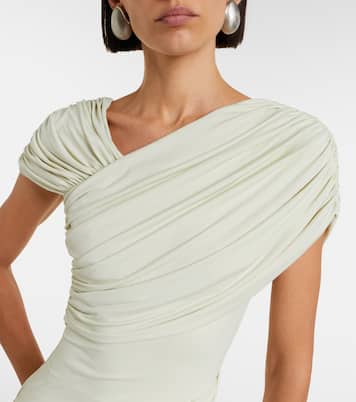 Hela draped asymmetric jersey midi dress | De La Vali