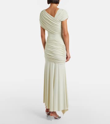 Hela draped asymmetric jersey midi dress | De La Vali