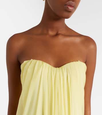 Draped chiffon bustier gown | McQueen