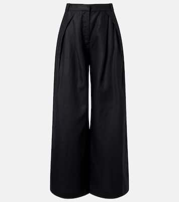 Sofia pleated linen wide-leg pants | Faithfull