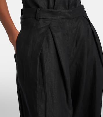 Sofia pleated linen wide-leg pants | Faithfull