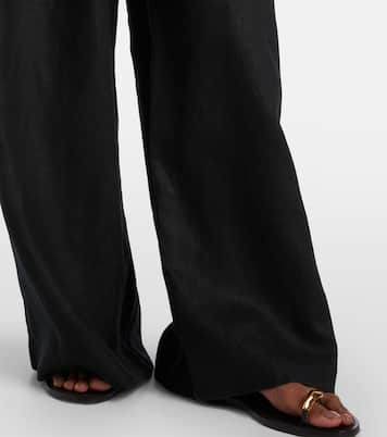 Sofia pleated linen wide-leg pants | Faithfull