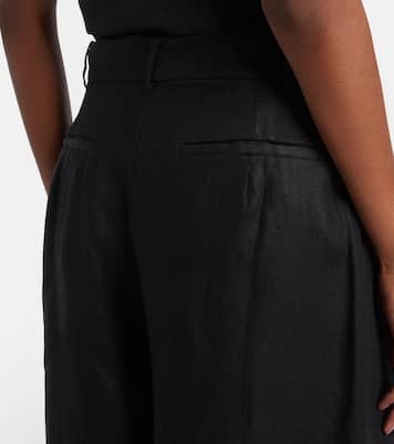 Sofia pleated linen wide-leg pants | Faithfull