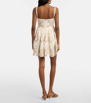 Mielero embroidered linen minidress | Agua by Agua Bendita