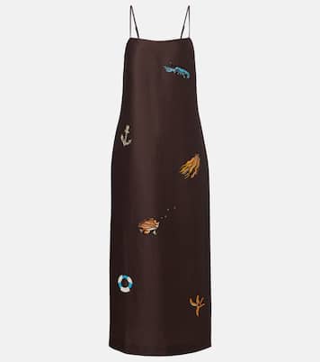 Verziertes Maxikleid aus einem Leinengemisch | Alémais