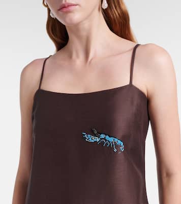 Verziertes Maxikleid aus einem Leinengemisch | Alémais