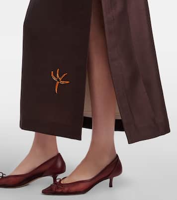 Verziertes Maxikleid aus einem Leinengemisch | Alémais