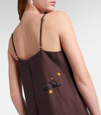 Verziertes Maxikleid aus einem Leinengemisch | Alémais