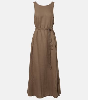 Reta linen midi dress | Velvet