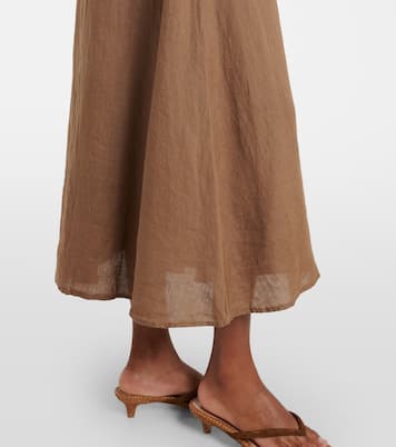 Reta linen midi dress | Velvet