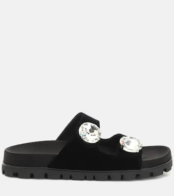 Embellished velvet sandals | Miu Miu