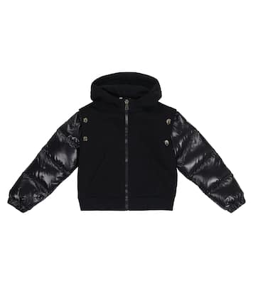 Zipped cotton-blend hoodie | Moncler Enfant