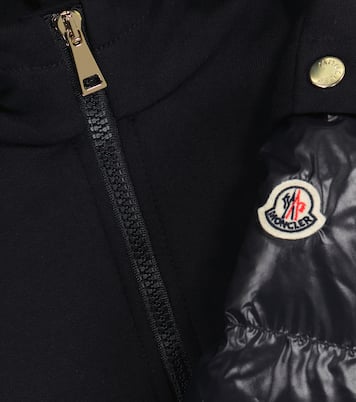 Zipped cotton-blend hoodie | Moncler Enfant