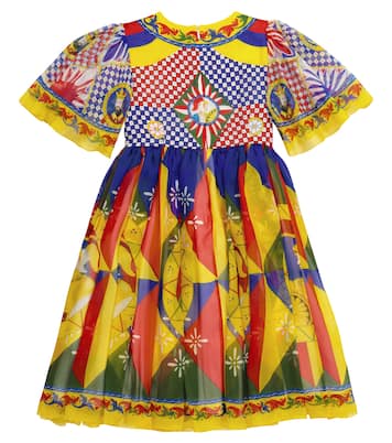 Robe longue Alexa imprimée en soie | Dolce&Gabbana Kids
