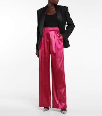 High-Rise-Hose aus Satin | Alexandre Vauthier