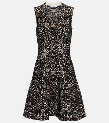 Leopard-print jacquard minidress | Alaïa