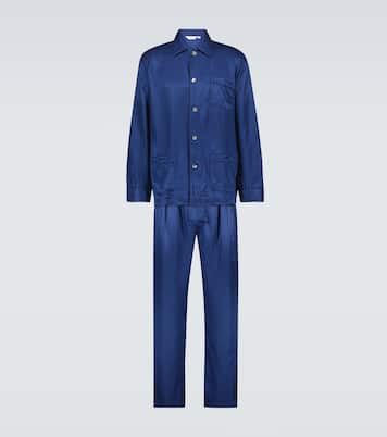 Woburn striped silk pajama set | Derek Rose