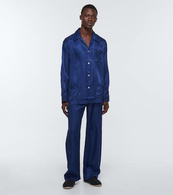Woburn striped silk pajama set | Derek Rose