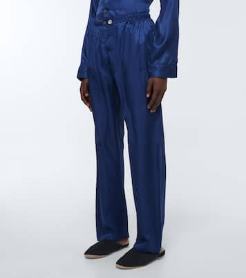 Woburn striped silk pajama set | Derek Rose