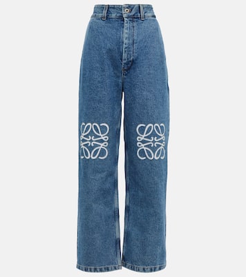 Jeans anchos con anagrama de tiro alto | Loewe