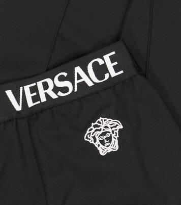 Logo high-rise cotton pants | Versace Kids