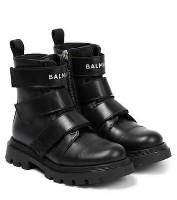 Leather ankle boots | Balmain Kids