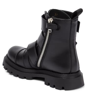 Leather ankle boots | Balmain Kids