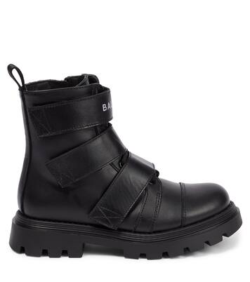 Leather ankle boots | Balmain Kids
