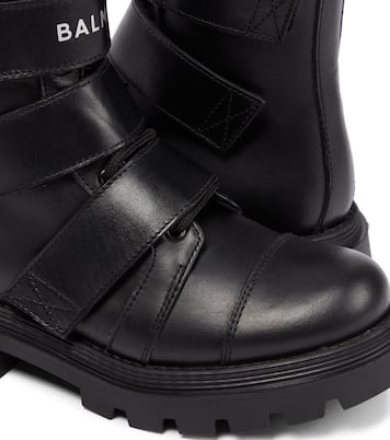 Leather ankle boots | Balmain Kids