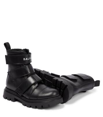 Leather ankle boots | Balmain Kids