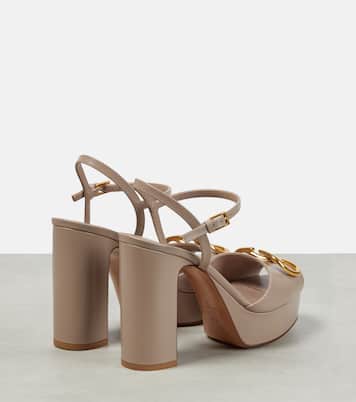 VLogo leather platform sandals | Valentino Garavani