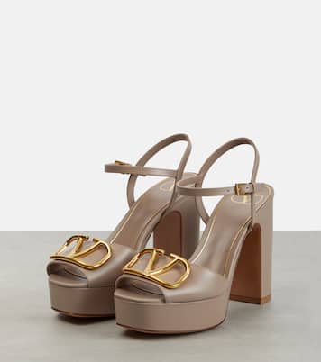 VLogo leather platform sandals | Valentino Garavani
