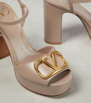 VLogo leather platform sandals | Valentino Garavani