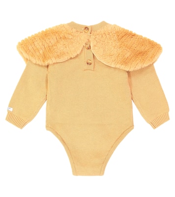 Embroidered cotton jersey onesie | Donsje