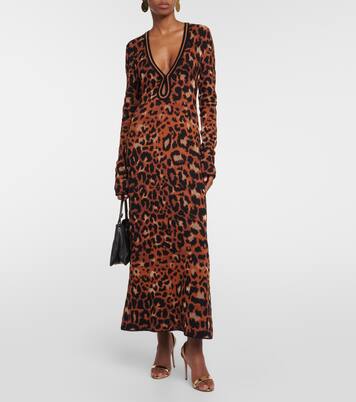 Amur knitted leopard-print midi dress | Johanna Ortiz