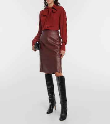 Bleistiftrock aus Leder | Vince