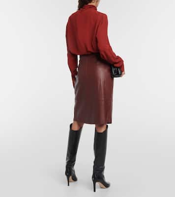 Bleistiftrock aus Leder | Vince