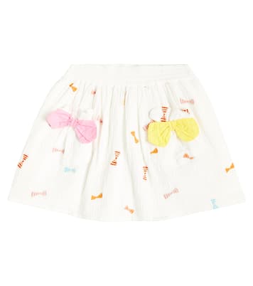 Gonna in cotone con fiocchi e ricamo | Stella McCartney Kids