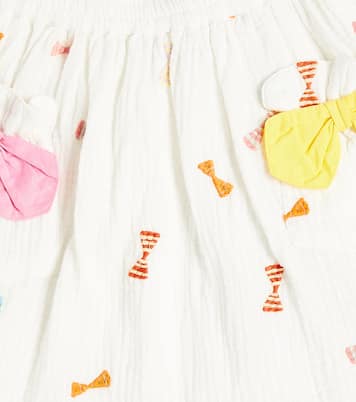 Gonna in cotone con fiocchi e ricamo | Stella McCartney Kids