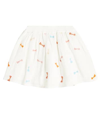 Gonna in cotone con fiocchi e ricamo | Stella McCartney Kids