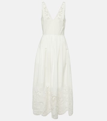 Midikleid aus Baumwolle mit Spitze | Valentino