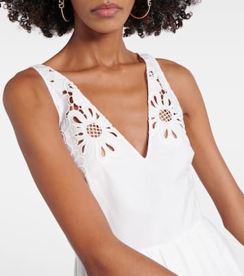 Midikleid aus Baumwolle mit Spitze | Valentino