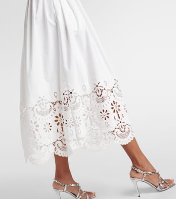 Midikleid aus Baumwolle mit Spitze | Valentino