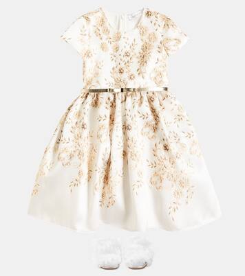 Appliqué tulle and leather sandals | Monnalisa